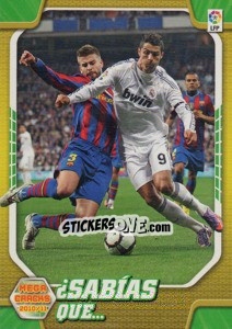 Sticker Cristiano Ronaldo / Piquè - Liga BBVA 2010-2011. Megacracks n. 409 - Panini