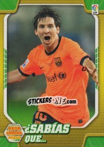 Sticker ¿;sabias Que? Lionel Messi - Liga BBVA 2010-2011. Megacracks n. 411 - Panini