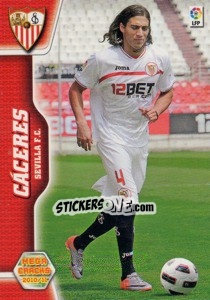 Sticker Martín Cáceres - Liga BBVA 2010-2011. Megacracks n. 487 - Panini