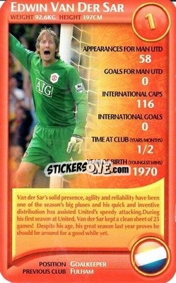 Sticker Edwin van der Sar - Manchester United 2006-2007
 n. 2 - Top Trumps
