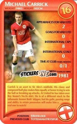 Sticker Michael Carrick - Manchester United 2006-2007
 - Top Trumps
