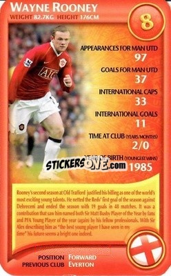 Sticker Wayne Rooney - Manchester United 2006-2007
 n. 9 - Top Trumps
