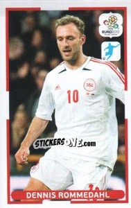 Sticker Dennis Rommedahl - UEFA Euro Poland-Ukraine 2012. Dutch edition n. 14 - Panini
