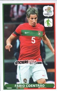 Sticker Fábio Coentrão - UEFA Euro Poland-Ukraine 2012. Dutch edition - Panini