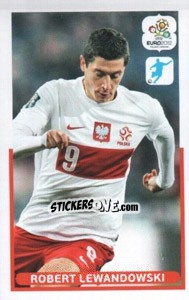 Sticker Robert Lewandowski - UEFA Euro Poland-Ukraine 2012. Dutch edition - Panini