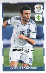 Sticker Vasilis Torosidis - UEFA Euro Poland-Ukraine 2012. Dutch edition - Panini
