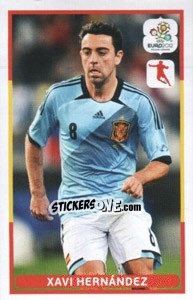 Sticker Xavi Hernández - UEFA Euro Poland-Ukraine 2012. Dutch edition n. 63 - Panini