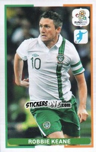 Sticker Robbie Keane - UEFA Euro Poland-Ukraine 2012. Dutch edition - Panini