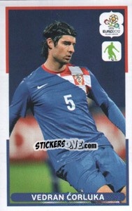 Sticker Vedran Corluka - UEFA Euro Poland-Ukraine 2012. Dutch edition - Panini