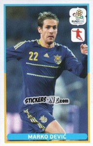 Sticker Marko Devic - UEFA Euro Poland-Ukraine 2012. Dutch edition - Panini