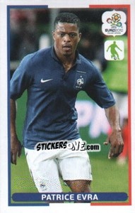 Sticker Patrice Evra - UEFA Euro Poland-Ukraine 2012. Dutch edition n. 104 - Panini