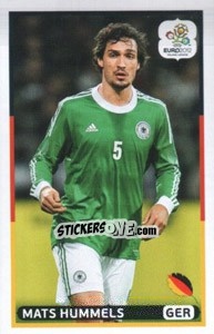 Sticker Mats Hummels (GER) - UEFA Euro Poland-Ukraine 2012. Dutch edition - Panini
