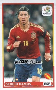 Sticker Sergio Ramos (ESP) - UEFA Euro Poland-Ukraine 2012. Dutch edition - Panini