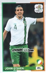 Sticker John O'Shea (Irl) - UEFA Euro Poland-Ukraine 2012. Dutch edition n. 154 - Panini