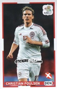 Sticker Christian Poulsen (DEN) - UEFA Euro Poland-Ukraine 2012. Dutch edition - Panini
