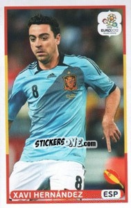 Sticker Xavi Hernández (ESP) - UEFA Euro Poland-Ukraine 2012. Dutch edition - Panini