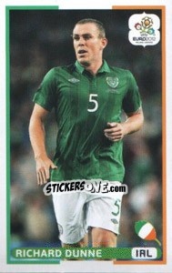 Sticker Richard Dunne (IRL) - UEFA Euro Poland-Ukraine 2012. Dutch edition n. 175 - Panini