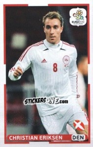 Sticker Christian Eriksen (DEN) - UEFA Euro Poland-Ukraine 2012. Dutch edition - Panini