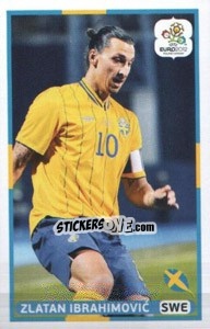 Sticker Zlatan Ibrahimovic (Swe) - UEFA Euro Poland-Ukraine 2012. Dutch edition n. 208 - Panini