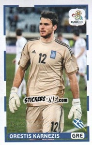 Sticker Orestis Karnezis (GRE) - UEFA Euro Poland-Ukraine 2012. Dutch edition - Panini