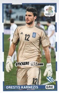 Sticker Orestis Karnezis (GRE) - UEFA Euro Poland-Ukraine 2012. Dutch edition n. 222 - Panini