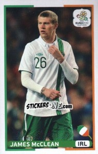 Sticker James McClean (IRL) - UEFA Euro Poland-Ukraine 2012. Dutch edition - Panini
