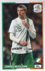 Sticker James McClean (IRL) - UEFA Euro Poland-Ukraine 2012. Dutch edition n. 230 - Panini