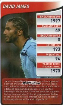 Sticker David James - England Football Stars 2009-2010
 n. 7 - Top Trumps