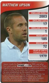 Sticker Matthew Upson - England Football Stars 2009-2010
 n. 17 - Top Trumps