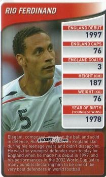 Sticker Rio Ferdinand - England Football Stars 2009-2010
 n. 22 - Top Trumps