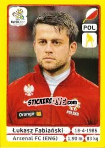 Sticker Lukasz Fabiański - UEFA Euro Poland-Ukraine 2012. Platinum edition n. 56 - Panini