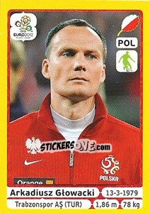 Sticker Arkadiusz Głowacki - UEFA Euro Poland-Ukraine 2012. Platinum edition n. 57 - Panini
