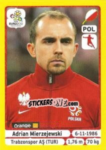 Sticker Adrian Mierzejewski - UEFA Euro Poland-Ukraine 2012. Platinum edition - Panini
