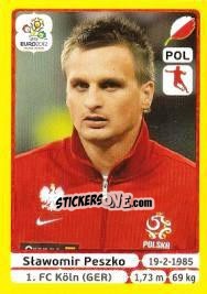 Sticker Sławomir Peszko - UEFA Euro Poland-Ukraine 2012. Platinum edition n. 72 - Panini