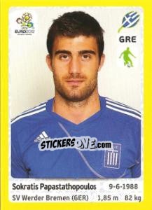 Sticker Sokratis Papastathopoulos - UEFA Euro Poland-Ukraine 2012. Platinum edition n. 87 - Panini