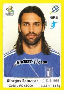 Sticker Giorgos Samaras - UEFA Euro Poland-Ukraine 2012. Platinum edition n. 103 - Panini