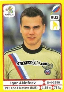 Sticker Igor Akinfeev - UEFA Euro Poland-Ukraine 2012. Platinum edition n. 113 - Panini