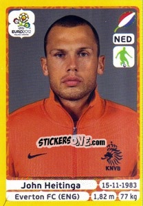 Sticker John Heitinga - UEFA Euro Poland-Ukraine 2012. Platinum edition - Panini