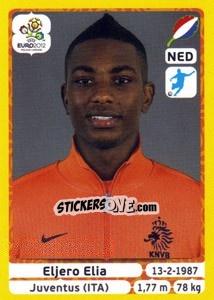 Sticker Eljero Elia - UEFA Euro Poland-Ukraine 2012. Platinum edition n. 185 - Panini
