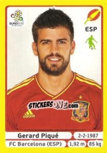Sticker Gerard Piqué - UEFA Euro Poland-Ukraine 2012. Platinum edition n. 290 - Panini