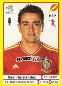 Sticker Xavi Hernández - UEFA Euro Poland-Ukraine 2012. Platinum edition n. 296 - Panini
