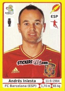 Sticker Andrés Iniesta - UEFA Euro Poland-Ukraine 2012. Platinum edition n. 299 - Panini