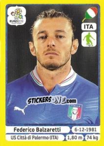 Sticker Federico Balzaretti - UEFA Euro Poland-Ukraine 2012. Platinum edition - Panini