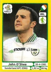 Sticker John O'Shea - UEFA Euro Poland-Ukraine 2012. Platinum edition n. 349 - Panini