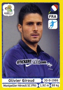 Sticker Olivier Giroud - UEFA Euro Poland-Ukraine 2012. Platinum edition n. 477 - Panini
