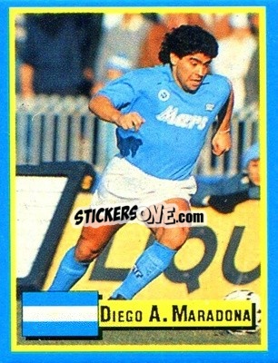 Sticker Diego Maradona - Top Micro Card Calcio 1989-1990
 n. 145 - Vallardi