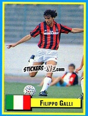 Sticker Filippo Galli - Top Micro Card Calcio 1989-1990
 n. 143 - Vallardi