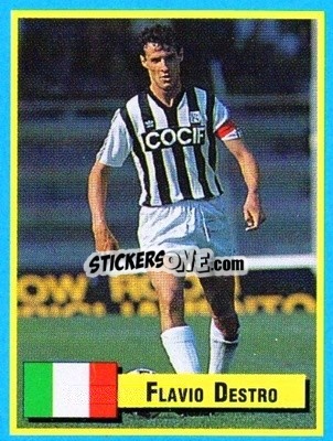 Sticker Flavio Destro - Top Micro Card Calcio 1989-1990
 n. 48 - Vallardi