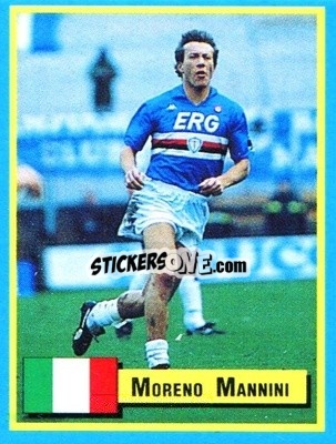 Sticker Moreno Mannini - Top Micro Card Calcio 1989-1990
 n. 166 - Vallardi