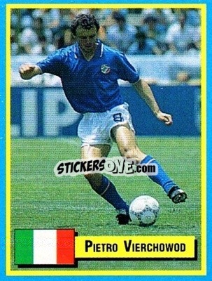 Sticker Pietro Vierchowod - Top Micro Card Calcio 1989-1990
 n. 17 - Vallardi